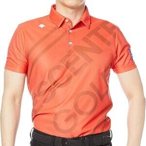 DESCENTE GOLF SHIRT ORANGE Size Large (6027)